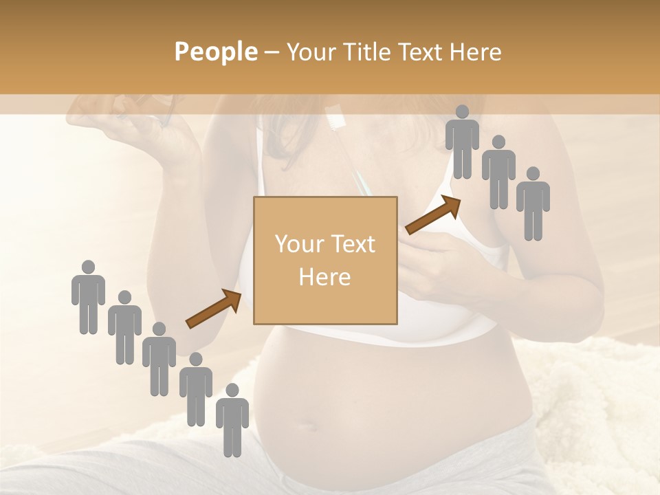 Pregnant Young Woman Checks Hers Perforates PowerPoint Template