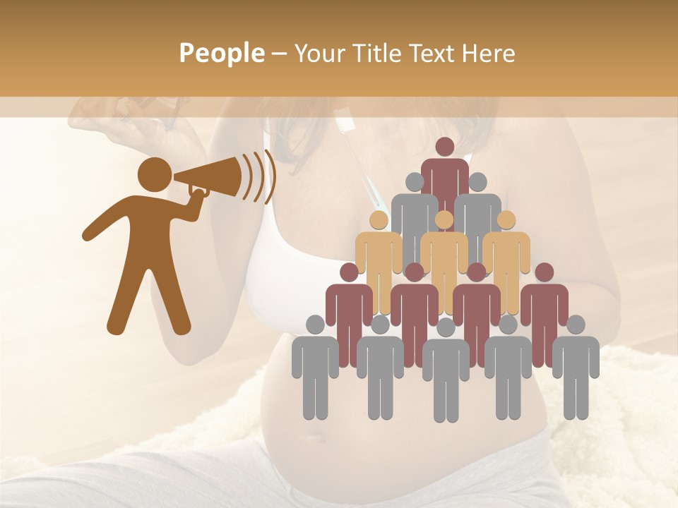 Pregnant Young Woman Checks Hers Perforates PowerPoint Template