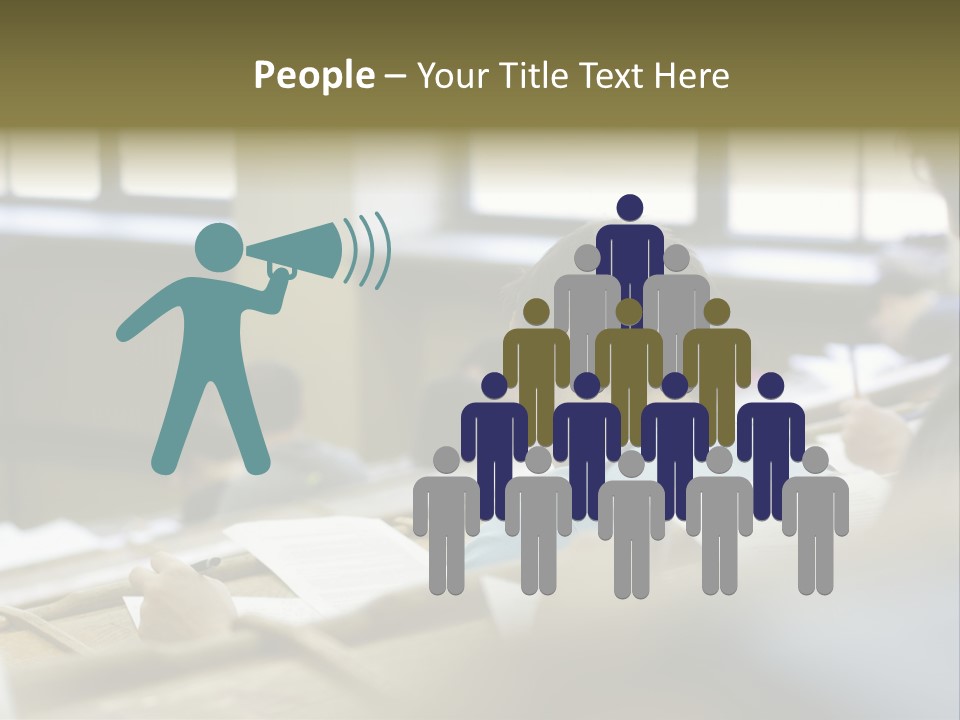 Students At The University During Exam PowerPoint Template