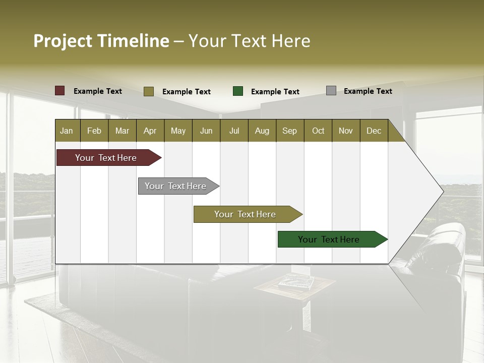 A Modern Luxury Home Interior Living Area With Couch And Flat Screen Tv And A Beautiful View. PowerPoint Template