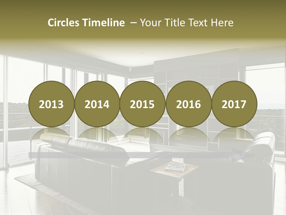 A Modern Luxury Home Interior Living Area With Couch And Flat Screen Tv And A Beautiful View. PowerPoint Template