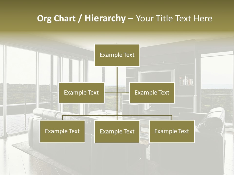A Modern Luxury Home Interior Living Area With Couch And Flat Screen Tv And A Beautiful View. PowerPoint Template