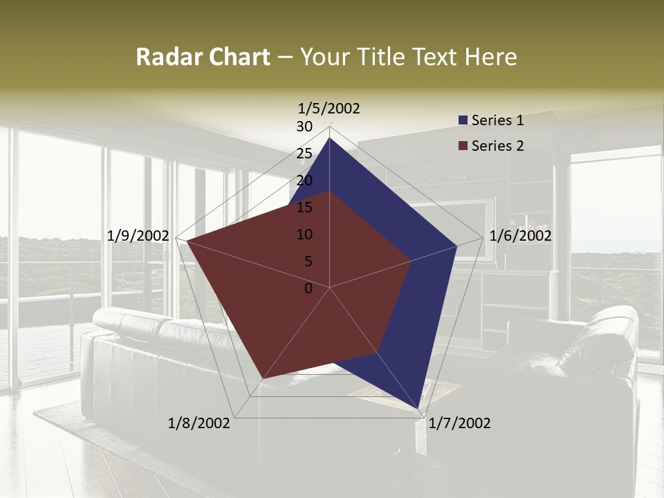 A Modern Luxury Home Interior Living Area With Couch And Flat Screen Tv And A Beautiful View. PowerPoint Template