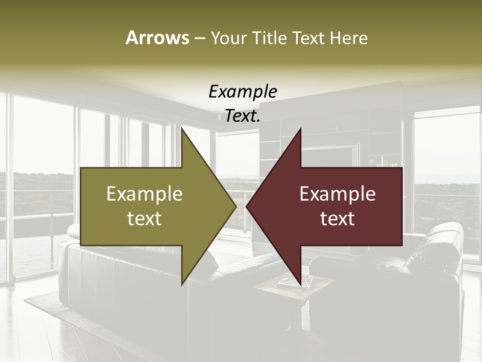 A Modern Luxury Home Interior Living Area With Couch And Flat Screen Tv And A Beautiful View. PowerPoint Template