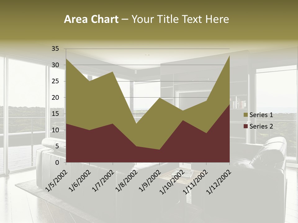 A Modern Luxury Home Interior Living Area With Couch And Flat Screen Tv And A Beautiful View. PowerPoint Template