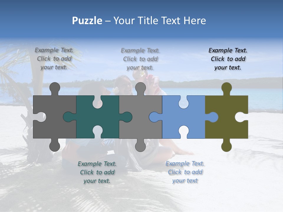 Family Vacation. Young Family Of Three On Vacation. Taken With Wide Angle Lens. PowerPoint Template