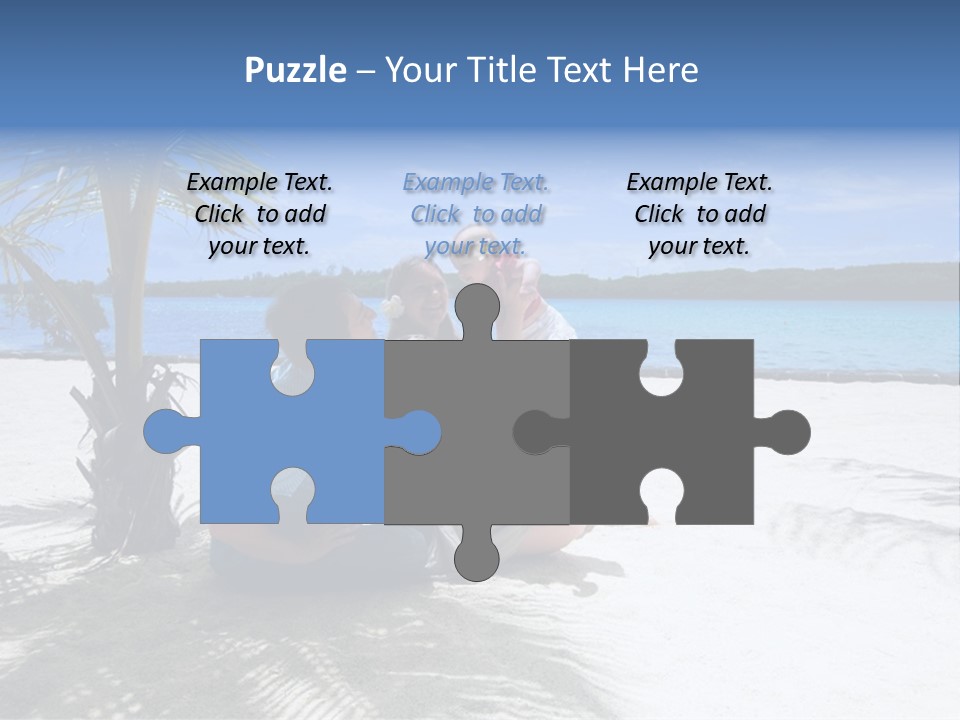 Family Vacation. Young Family Of Three On Vacation. Taken With Wide Angle Lens. PowerPoint Template