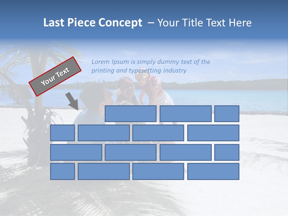 Family Vacation. Young Family Of Three On Vacation. Taken With Wide Angle Lens. PowerPoint Template