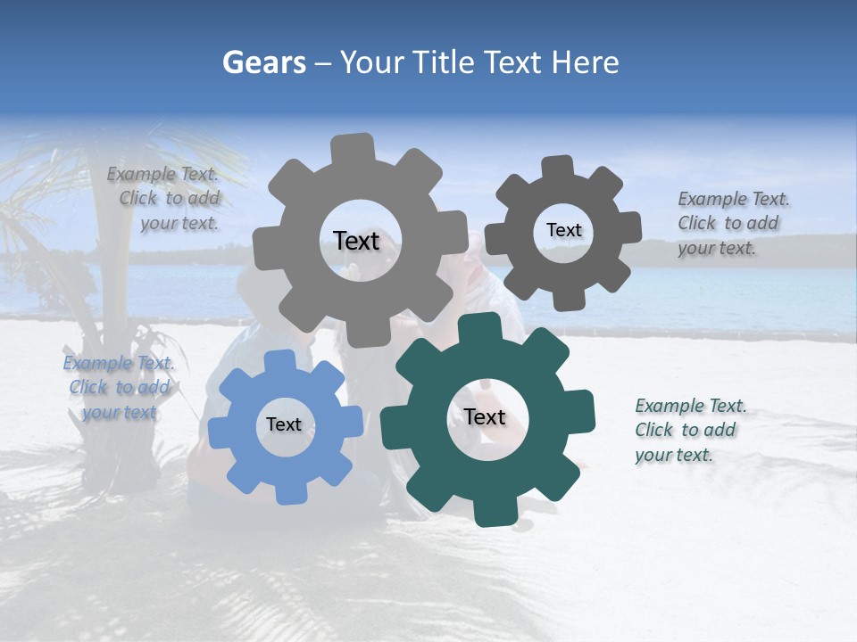 Family Vacation. Young Family Of Three On Vacation. Taken With Wide Angle Lens. PowerPoint Template