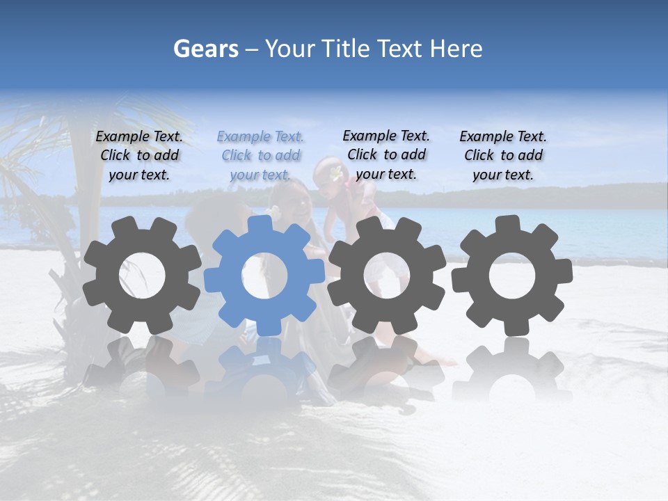 Family Vacation. Young Family Of Three On Vacation. Taken With Wide Angle Lens. PowerPoint Template