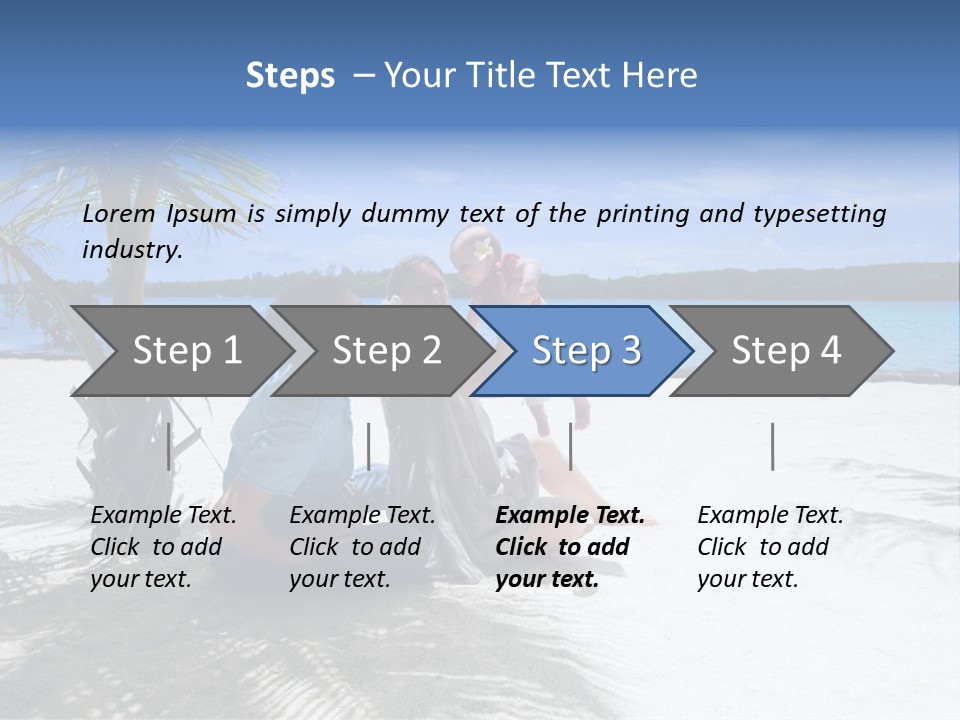 Family Vacation. Young Family Of Three On Vacation. Taken With Wide Angle Lens. PowerPoint Template