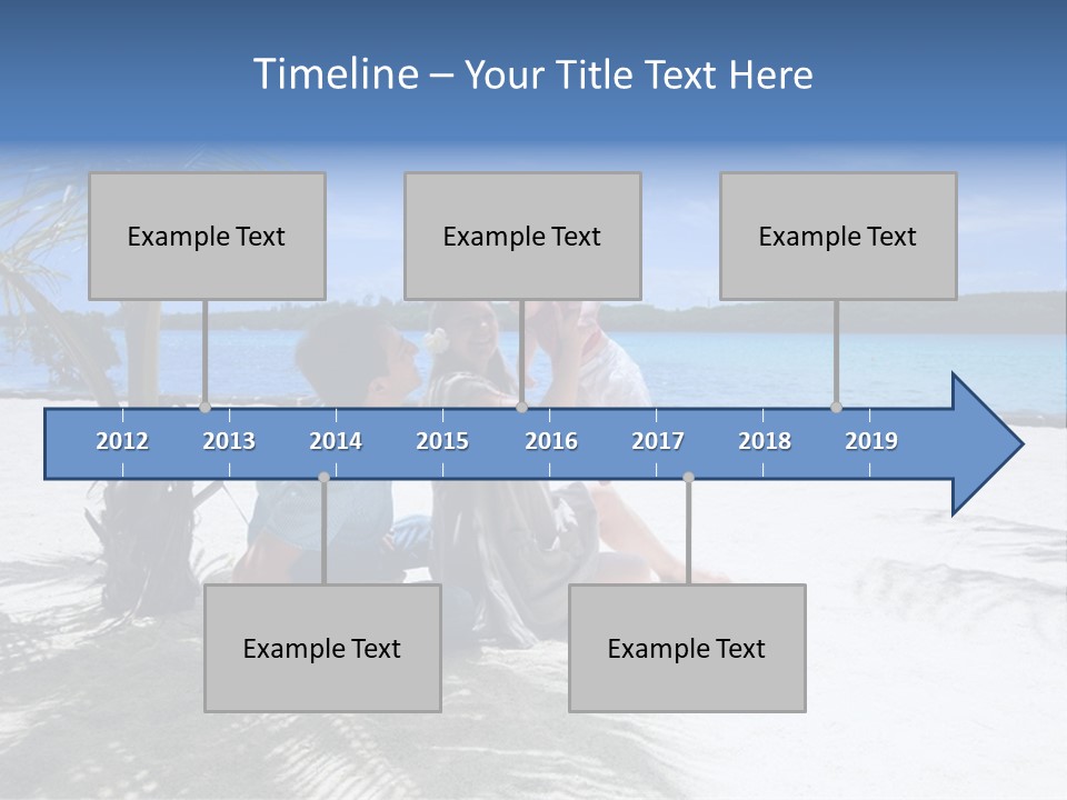 Family Vacation. Young Family Of Three On Vacation. Taken With Wide Angle Lens. PowerPoint Template