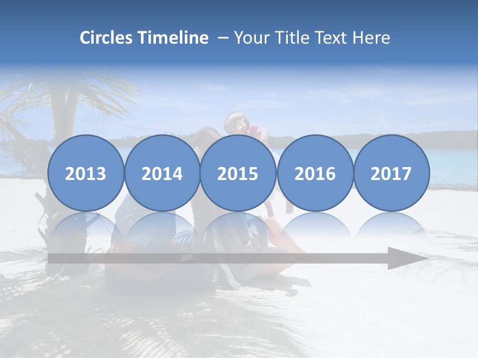 Family Vacation. Young Family Of Three On Vacation. Taken With Wide Angle Lens. PowerPoint Template