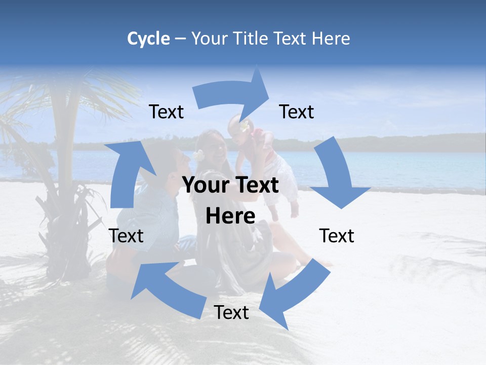 Family Vacation. Young Family Of Three On Vacation. Taken With Wide Angle Lens. PowerPoint Template