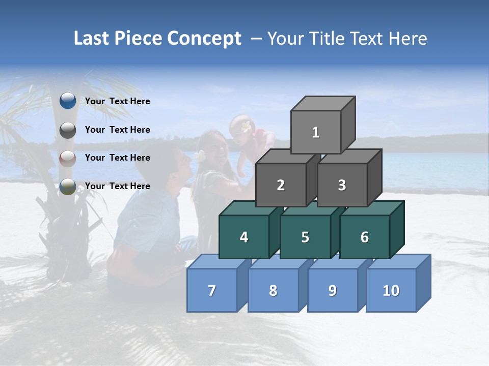 Family Vacation. Young Family Of Three On Vacation. Taken With Wide Angle Lens. PowerPoint Template