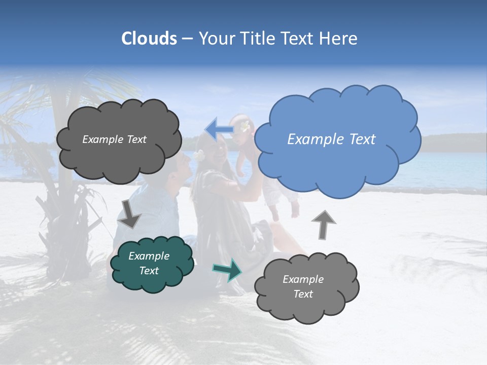 Family Vacation. Young Family Of Three On Vacation. Taken With Wide Angle Lens. PowerPoint Template