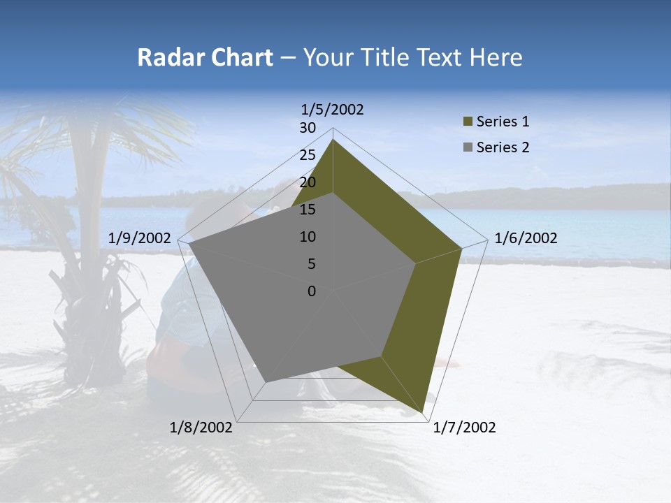 Family Vacation. Young Family Of Three On Vacation. Taken With Wide Angle Lens. PowerPoint Template