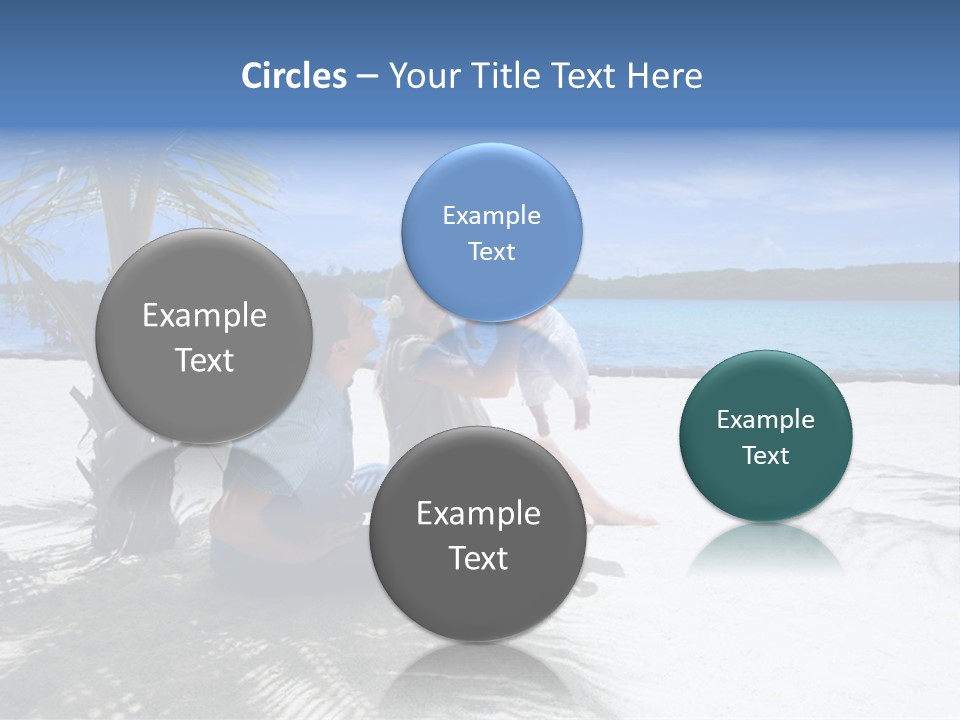 Family Vacation. Young Family Of Three On Vacation. Taken With Wide Angle Lens. PowerPoint Template