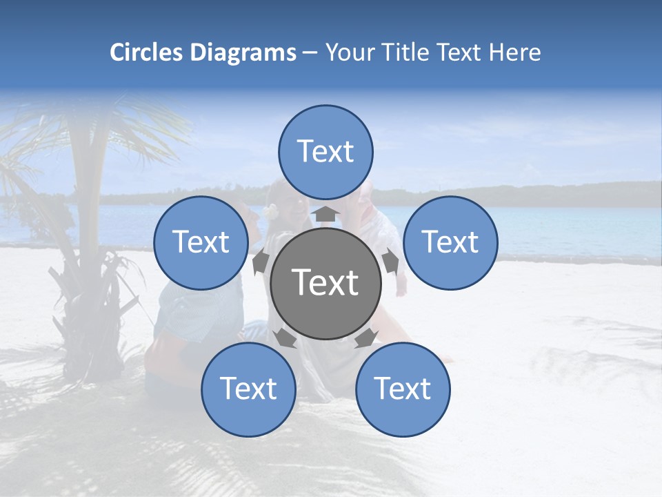 Family Vacation. Young Family Of Three On Vacation. Taken With Wide Angle Lens. PowerPoint Template