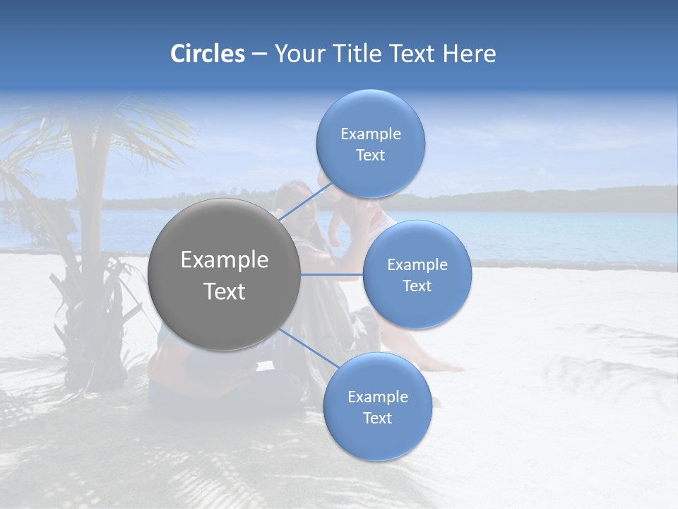 Family Vacation. Young Family Of Three On Vacation. Taken With Wide Angle Lens. PowerPoint Template