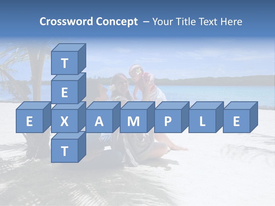 Family Vacation. Young Family Of Three On Vacation. Taken With Wide Angle Lens. PowerPoint Template