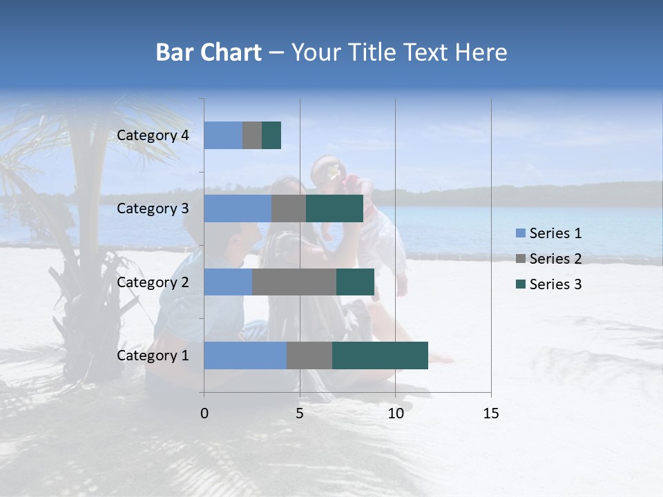 Family Vacation. Young Family Of Three On Vacation. Taken With Wide Angle Lens. PowerPoint Template