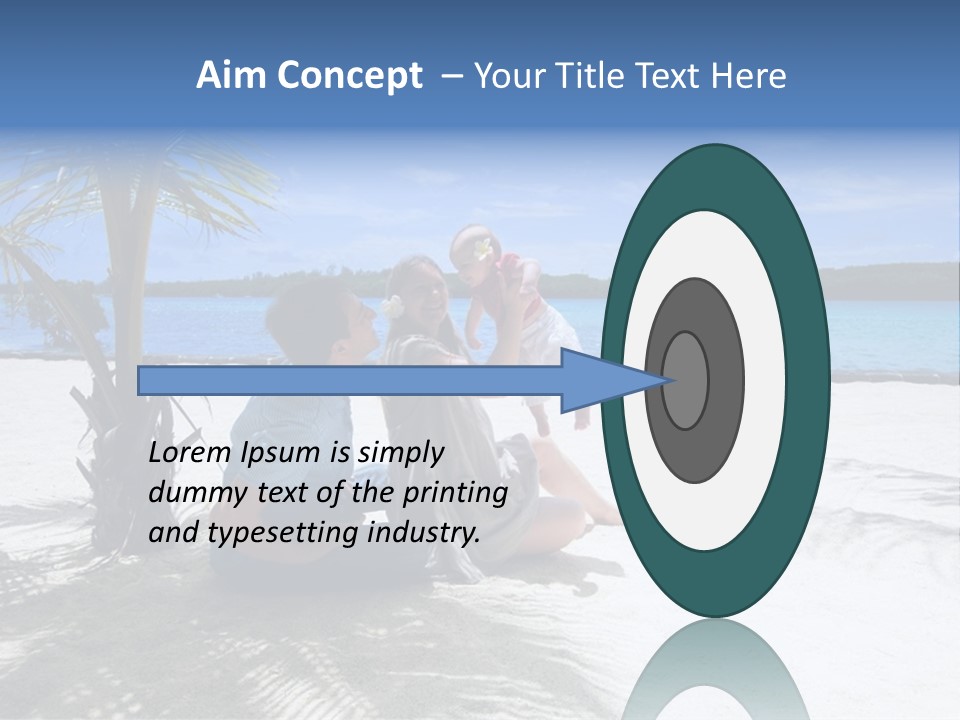 Family Vacation. Young Family Of Three On Vacation. Taken With Wide Angle Lens. PowerPoint Template