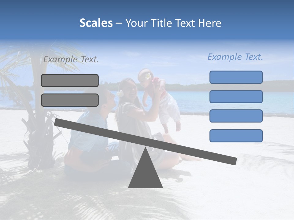 Family Vacation. Young Family Of Three On Vacation. Taken With Wide Angle Lens. PowerPoint Template