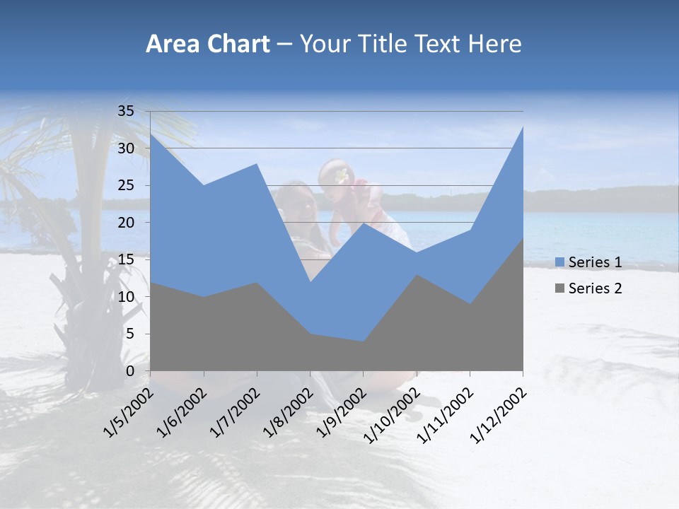 Family Vacation. Young Family Of Three On Vacation. Taken With Wide Angle Lens. PowerPoint Template