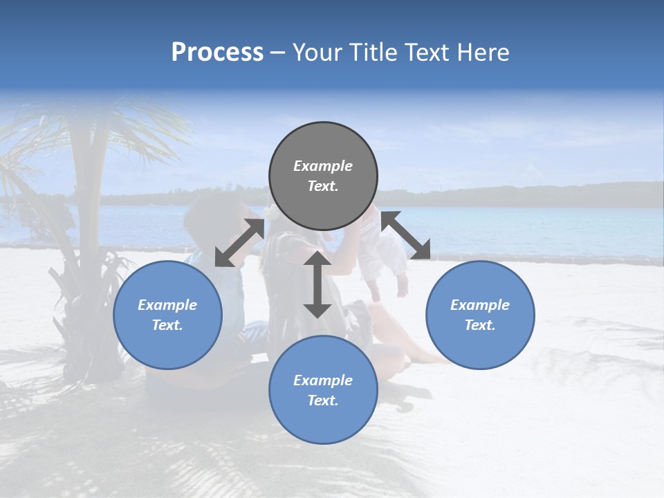 Family Vacation. Young Family Of Three On Vacation. Taken With Wide Angle Lens. PowerPoint Template