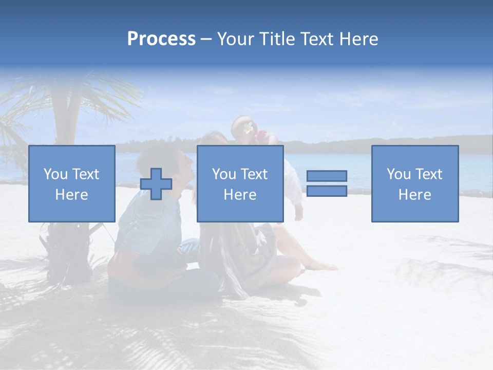 Family Vacation. Young Family Of Three On Vacation. Taken With Wide Angle Lens. PowerPoint Template
