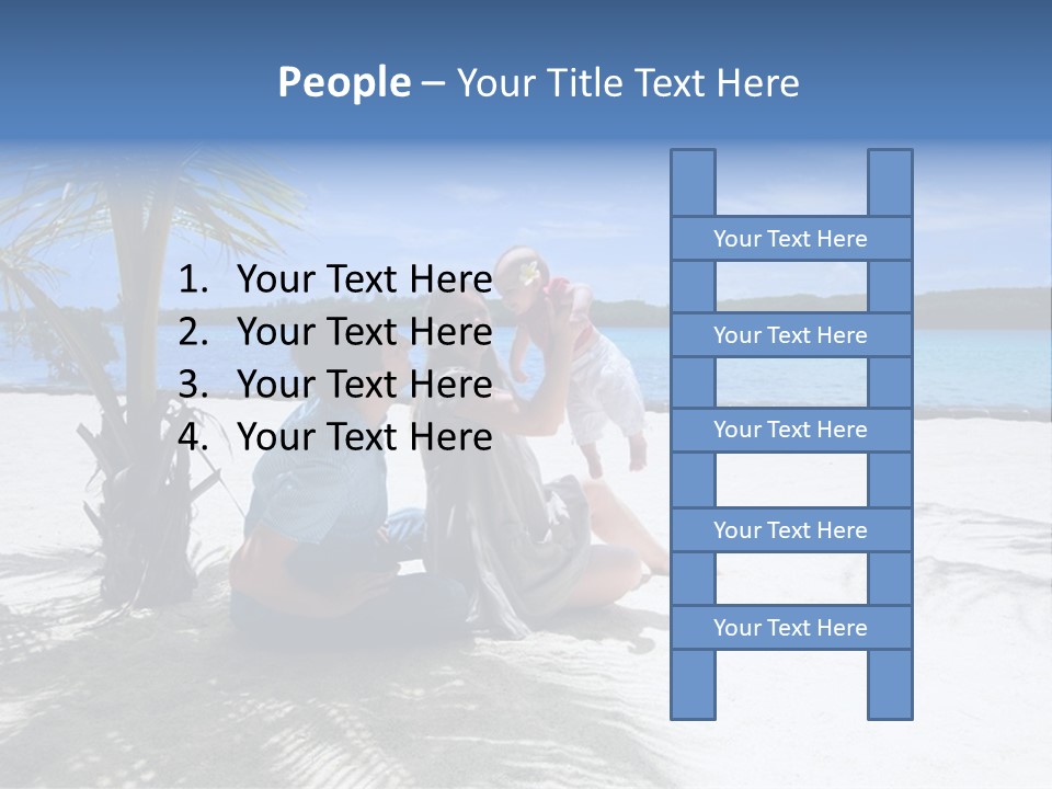 Family Vacation. Young Family Of Three On Vacation. Taken With Wide Angle Lens. PowerPoint Template