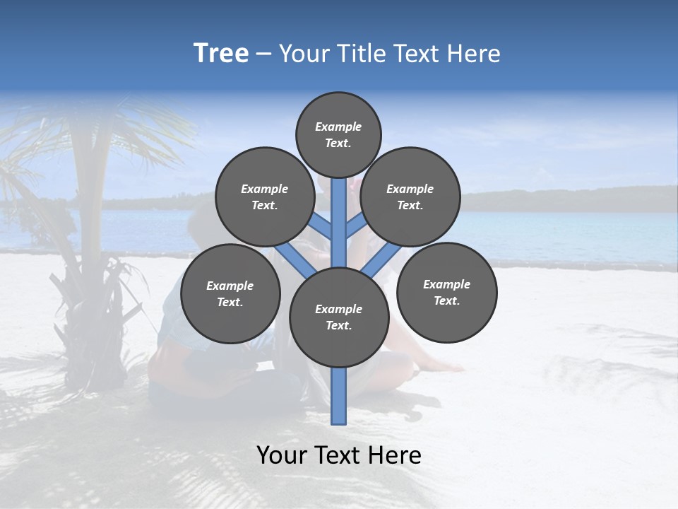 Family Vacation. Young Family Of Three On Vacation. Taken With Wide Angle Lens. PowerPoint Template