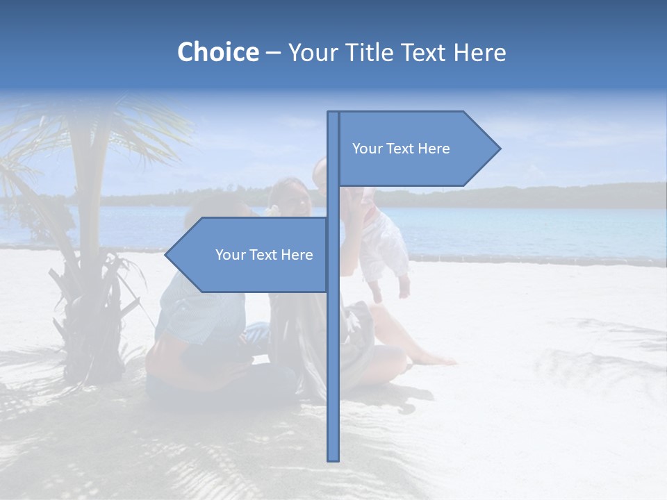 Family Vacation. Young Family Of Three On Vacation. Taken With Wide Angle Lens. PowerPoint Template