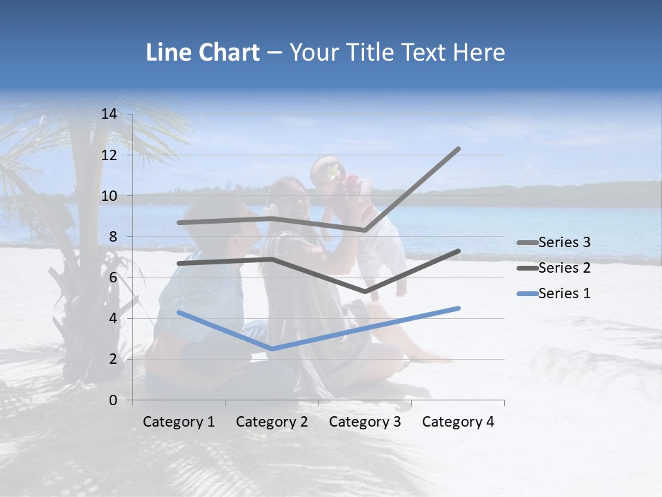 Family Vacation. Young Family Of Three On Vacation. Taken With Wide Angle Lens. PowerPoint Template
