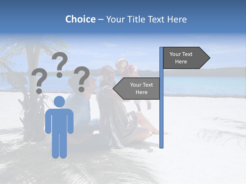 Family Vacation. Young Family Of Three On Vacation. Taken With Wide Angle Lens. PowerPoint Template