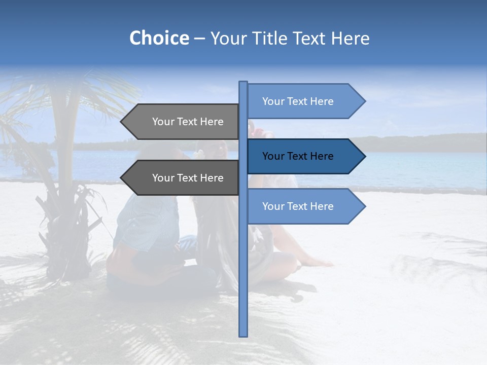 Family Vacation. Young Family Of Three On Vacation. Taken With Wide Angle Lens. PowerPoint Template