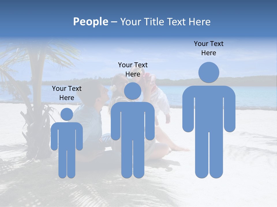 Family Vacation. Young Family Of Three On Vacation. Taken With Wide Angle Lens. PowerPoint Template