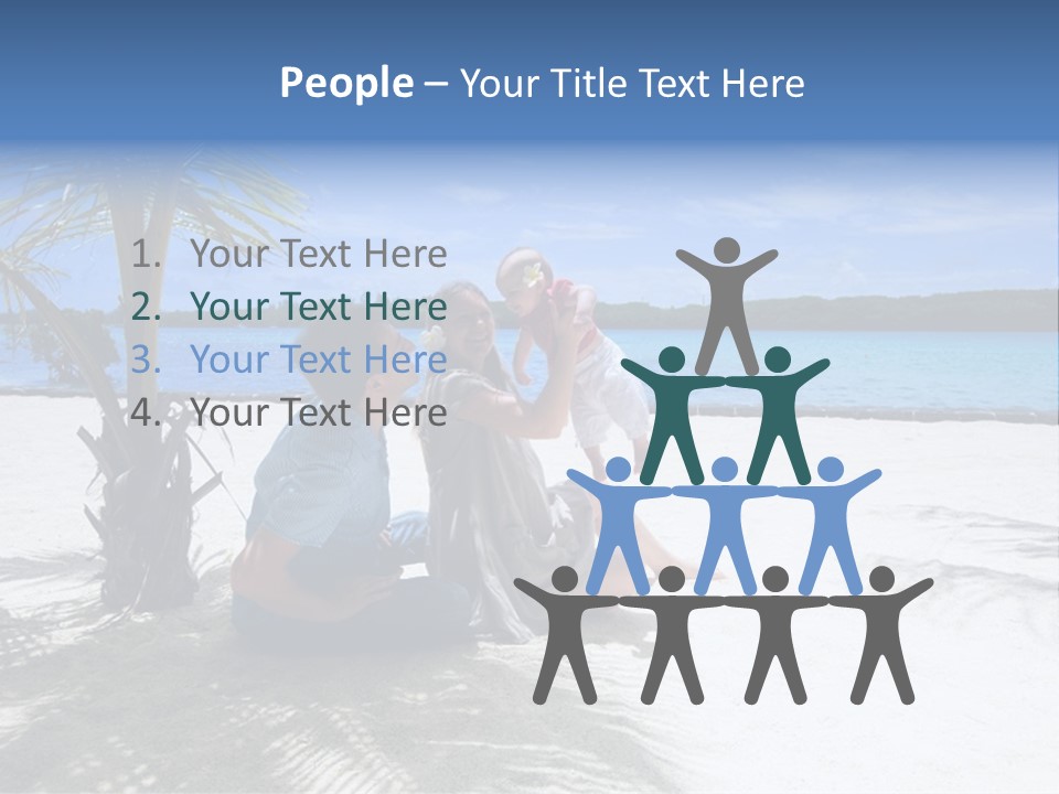 Family Vacation. Young Family Of Three On Vacation. Taken With Wide Angle Lens. PowerPoint Template