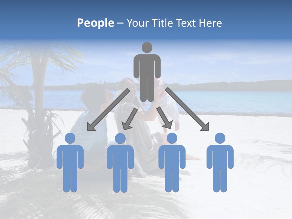 Family Vacation. Young Family Of Three On Vacation. Taken With Wide Angle Lens. PowerPoint Template