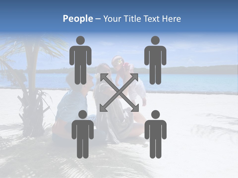 Family Vacation. Young Family Of Three On Vacation. Taken With Wide Angle Lens. PowerPoint Template