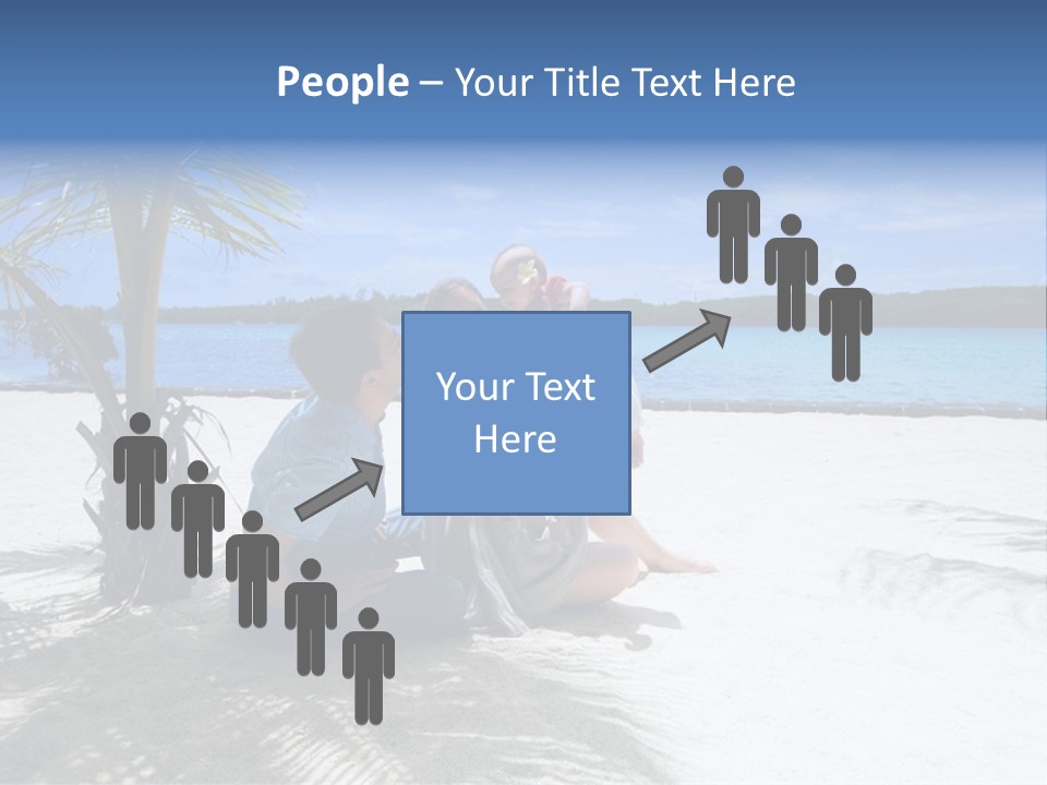 Family Vacation. Young Family Of Three On Vacation. Taken With Wide Angle Lens. PowerPoint Template