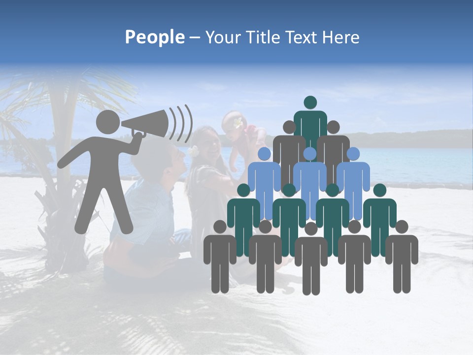 Family Vacation. Young Family Of Three On Vacation. Taken With Wide Angle Lens. PowerPoint Template