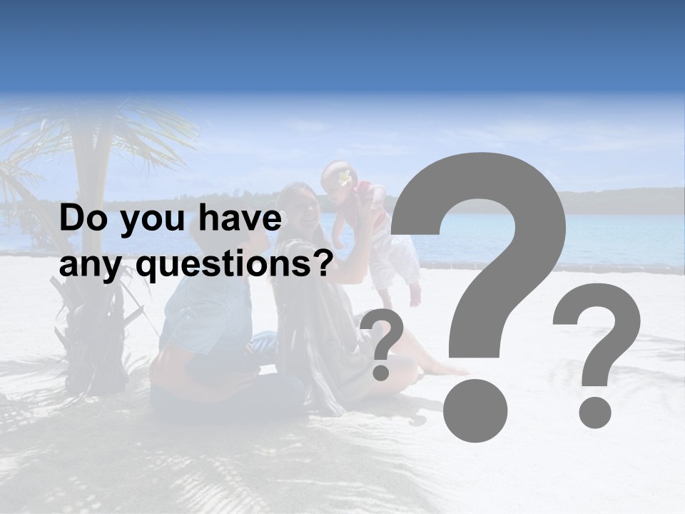 Family Vacation. Young Family Of Three On Vacation. Taken With Wide Angle Lens. PowerPoint Template