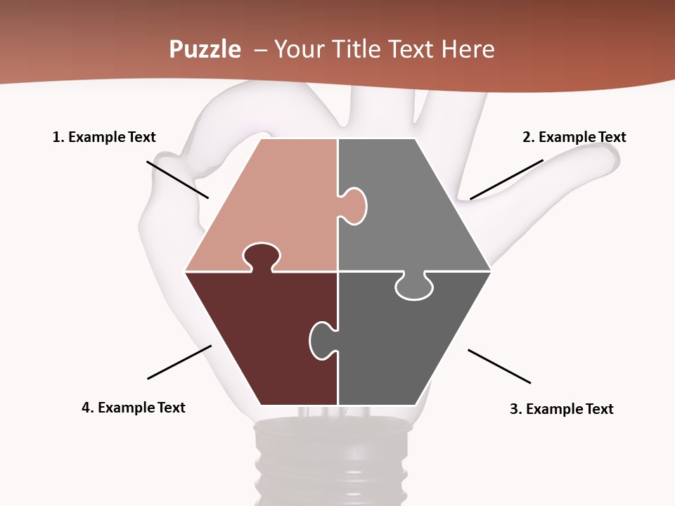 Ok Hand Lamp Bulb PowerPoint Template