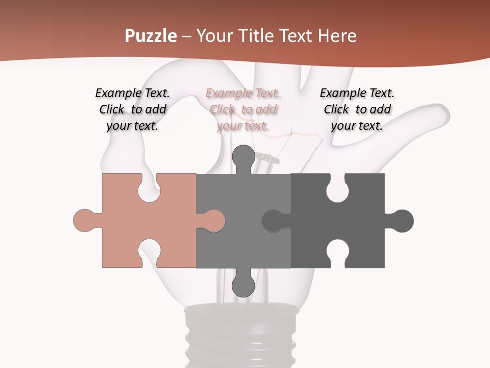 Ok Hand Lamp Bulb PowerPoint Template