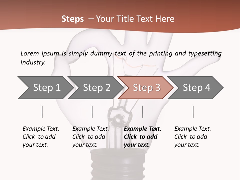 Ok Hand Lamp Bulb PowerPoint Template