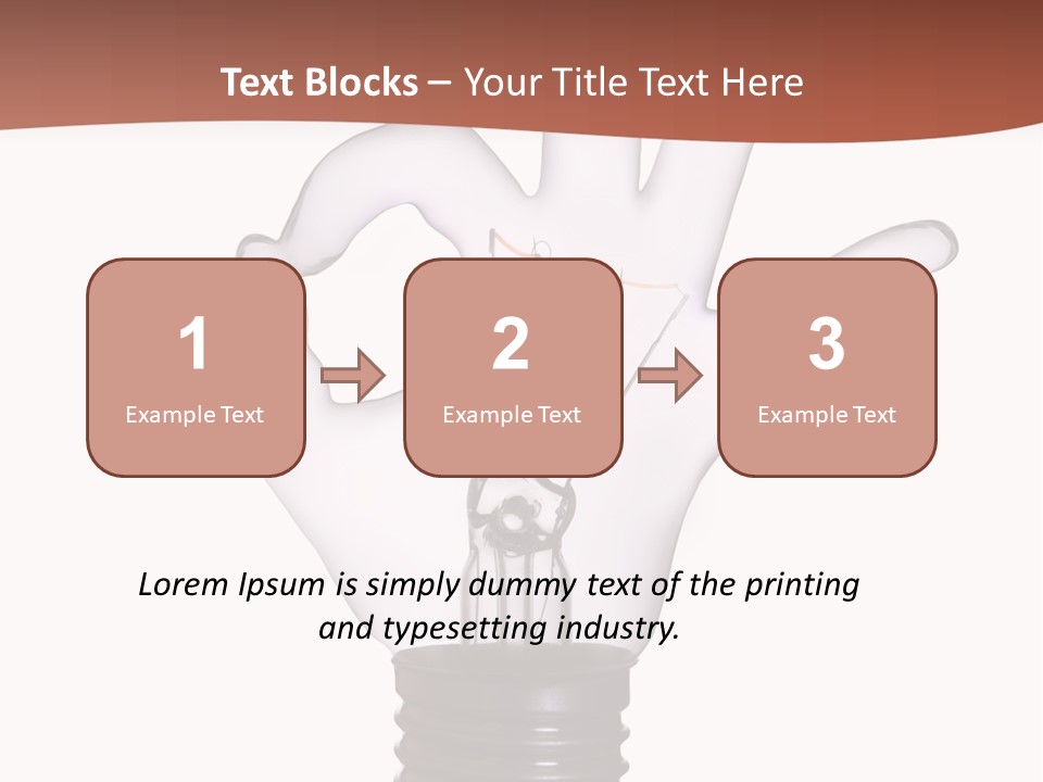Ok Hand Lamp Bulb PowerPoint Template