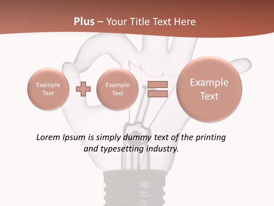 Ok Hand Lamp Bulb PowerPoint Template