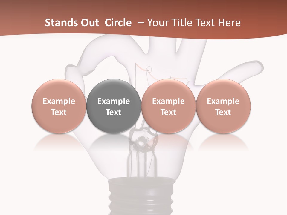 Ok Hand Lamp Bulb PowerPoint Template